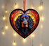 Cocker Spaniel (Working) Black Stained Glass Effect Heart Suncatcher